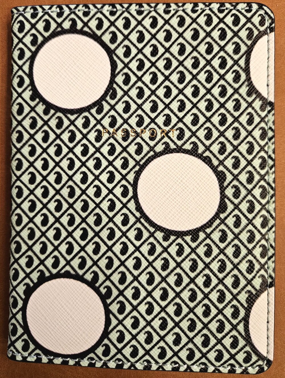 Anthroplogie: Mint Green and White Polka Dot Passport Cover